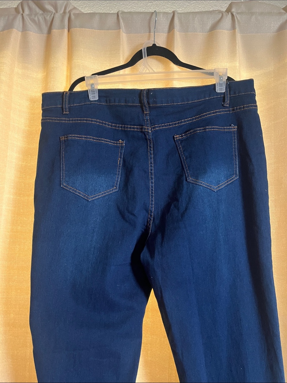 Women’s Cuffed Dark Blue Straight Jeans - Picture 5 of 5